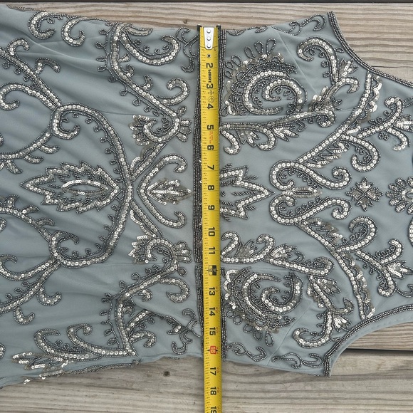 Adrianna Papell Embellished Sequined Sleeveless Sheath Dress Size 14 Beaded - Picture 10 of 16